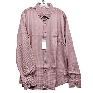 Men's Red Check Performance Four Way Stretch XL Long Sleeve Super Shirt (C7)